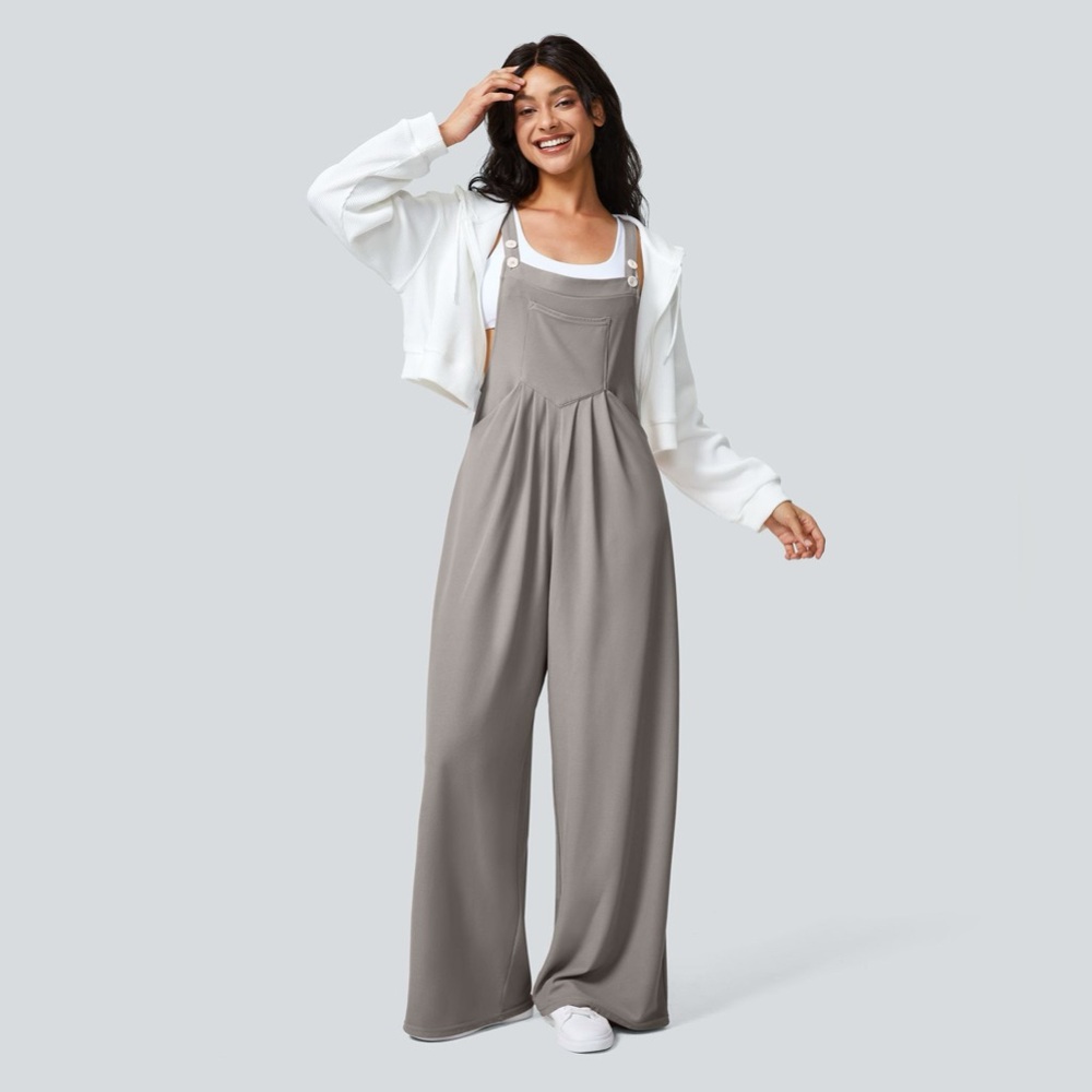 Halara Jumpsuit Gray Overalls with Wide Legs Women's Size S